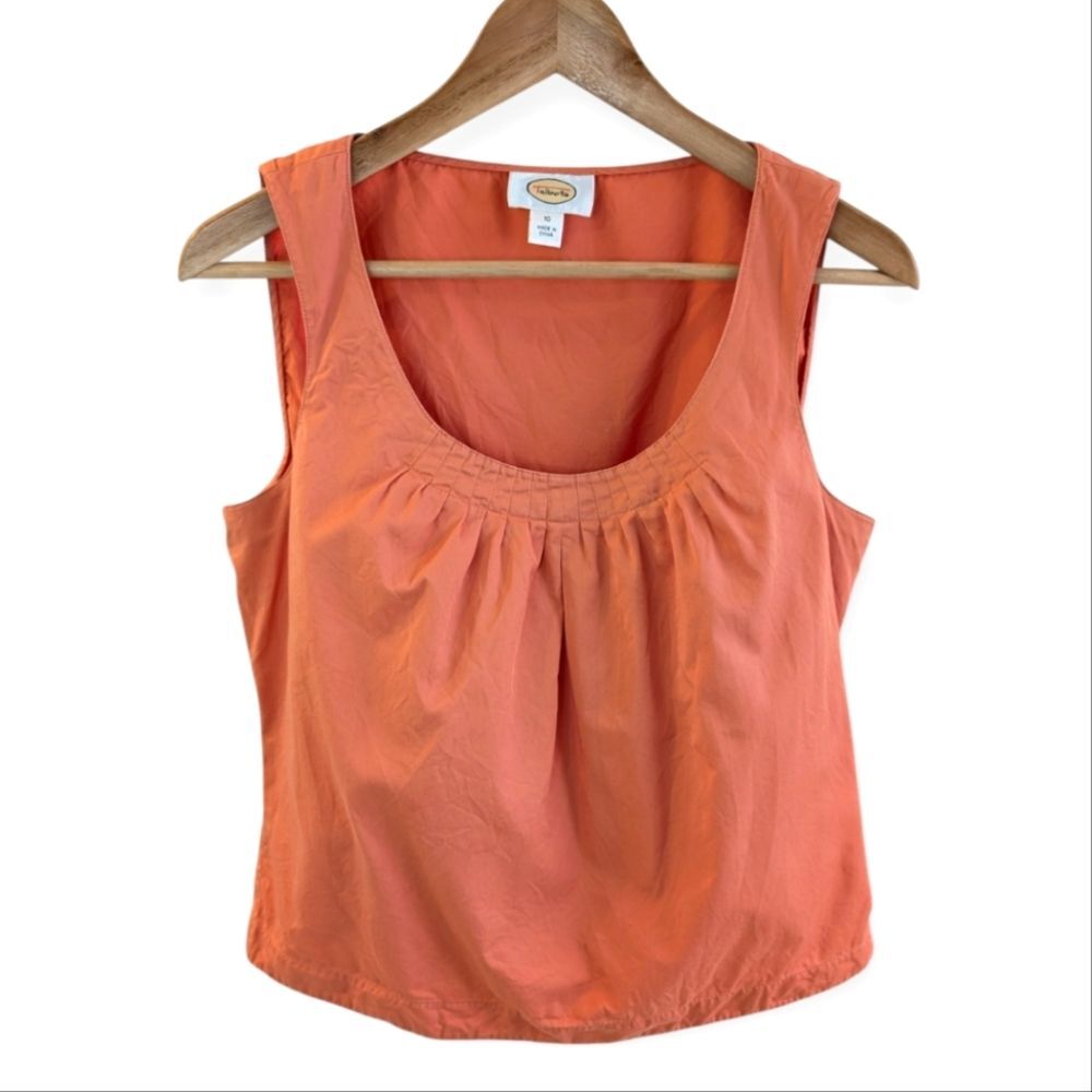 Talbots Sleeveless Cotton Top Orange 10